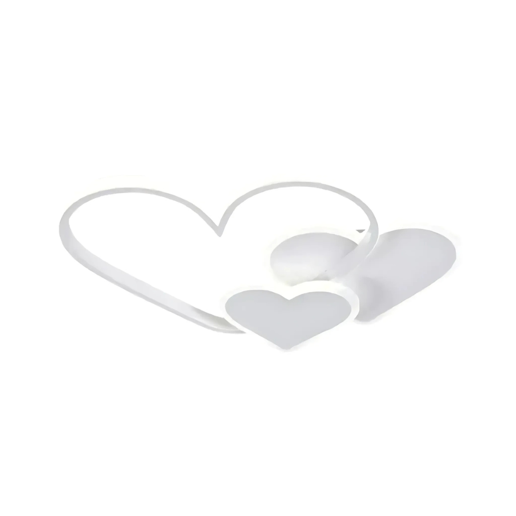 LED Chandelier with Remote Control AMI, 50W, 3 Hearts, Cold/Warm/Neutral Light, Dimmable, White 