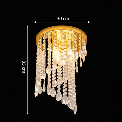 LINDERHOF Petito Crystal Chandelier, Diameter 30cm, 2xE14, Shiny Gold LED Chandeliers & Crystals Default Title Alessandro Design