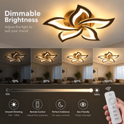 LED Chandelier with Remote Control LT660/5BK, 5 Elements, 54W, Light 3000/4000/6000K, Black, Adjustable Height