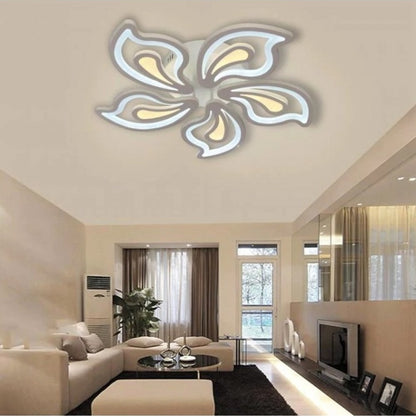 LED chandelier with remote control GLORIOSA 96W, 5 Petals, Cold/Warm/Neutral light, Dimmable, White