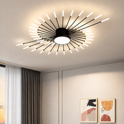 DASHOGUZ LED Chandelier, Ø105cm, 8W, 28 Arms, Neutral Light, Metal and Acrylic, Black and Gold