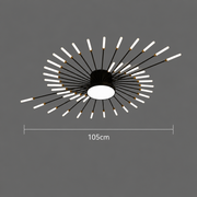 DASHOGUZ LED Chandelier, Ø105cm, 8W, 28 Arms, Neutral Light, Metal and Acrylic, Black and Gold
