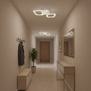 LED chandelier ERIKA 27W, 2 Squares, Neutral light, White