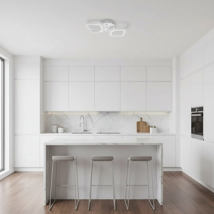 LED Chandelier ERIKA 27W, 2 Squares, Neutral light, White Applied LED Chandeliers Default Title Alessandro Design