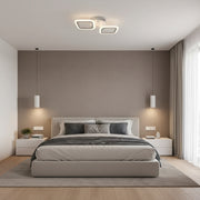 LED Chandelier ERIKA 27W, 2 Squares, Neutral light, White Applied LED Chandeliers Default Title Alessandro Design