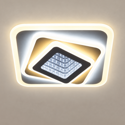 LED chandelier NEXA 3D 46W, Square, Cold/Warm/Neutral light, White