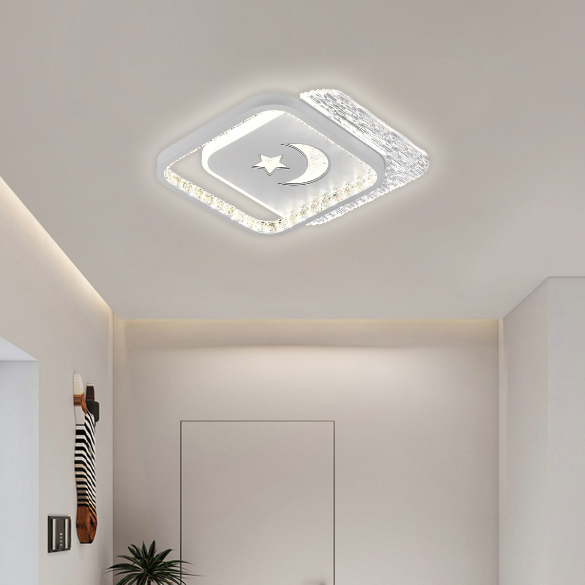 LED Chandelier PERU 38W, 2 Squares, Cold/Warm/Neutral light, White LED Chandeliers Default Title Alessandro Design