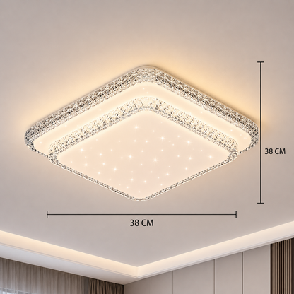 QIKIQTAALUK LED Chandelier, 40W, 33 x 33 cm, Warm/Neutral/Cold Light, White