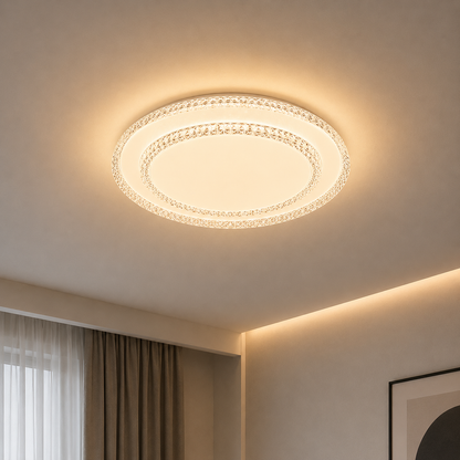 QIKIQTAALUK Noble LED Chandelier, 40W, Diameter 38 cm, Warm/Neutral/Cold Light, White