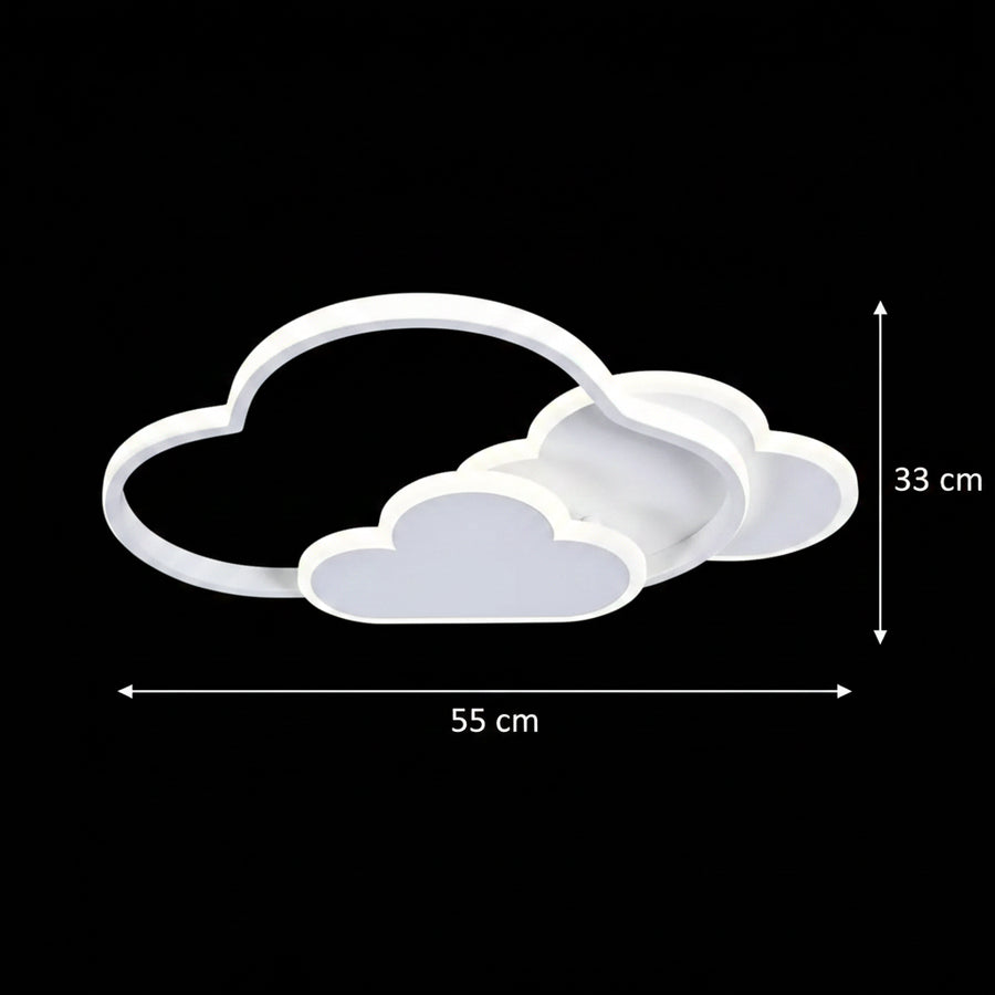 RIOKO LED Chandelier with Remote Control, 48W, 3 Clouds, Cold/Warm/Neutral light, Dimmable, White LED Chandeliers with Remote Control Default Title Alessandro Design