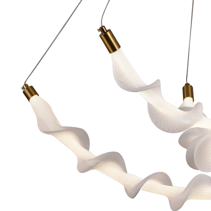 Suspended Acrylic LED Chandelier UNDA Crown, 28W, Warm/Neutral/Cold Light 3000/4000/6000K, White, Adjustable Height, Metal and Acrylic Modern Chandeliers Default Title Alessandro Design