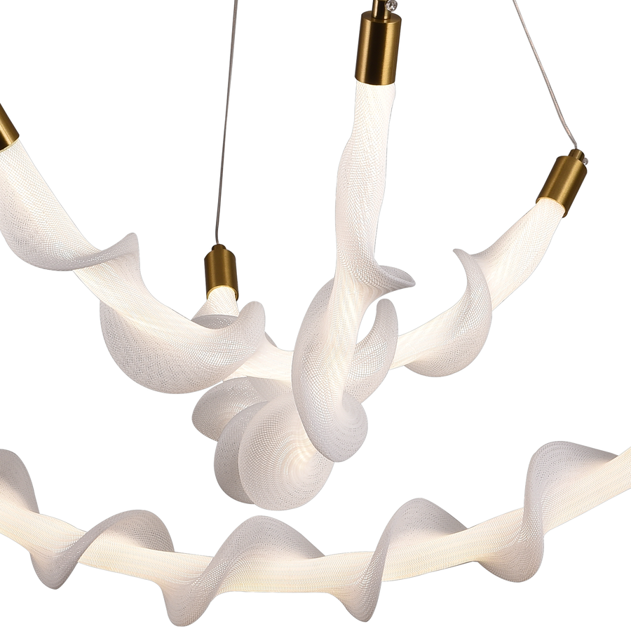 Suspended Acrylic LED Chandelier UNDA Crown, 28W, Warm/Neutral/Cold Light 3000/4000/6000K, White, Adjustable Height, Metal and Acrylic Modern Chandeliers Default Title Alessandro Design