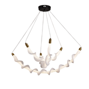 Suspended Acrylic LED Chandelier UNDA Crown, 28W, Warm/Neutral/Cold Light 3000/4000/6000K, White, Adjustable Height, Metal and Acrylic Modern Chandeliers Default Title Alessandro Design