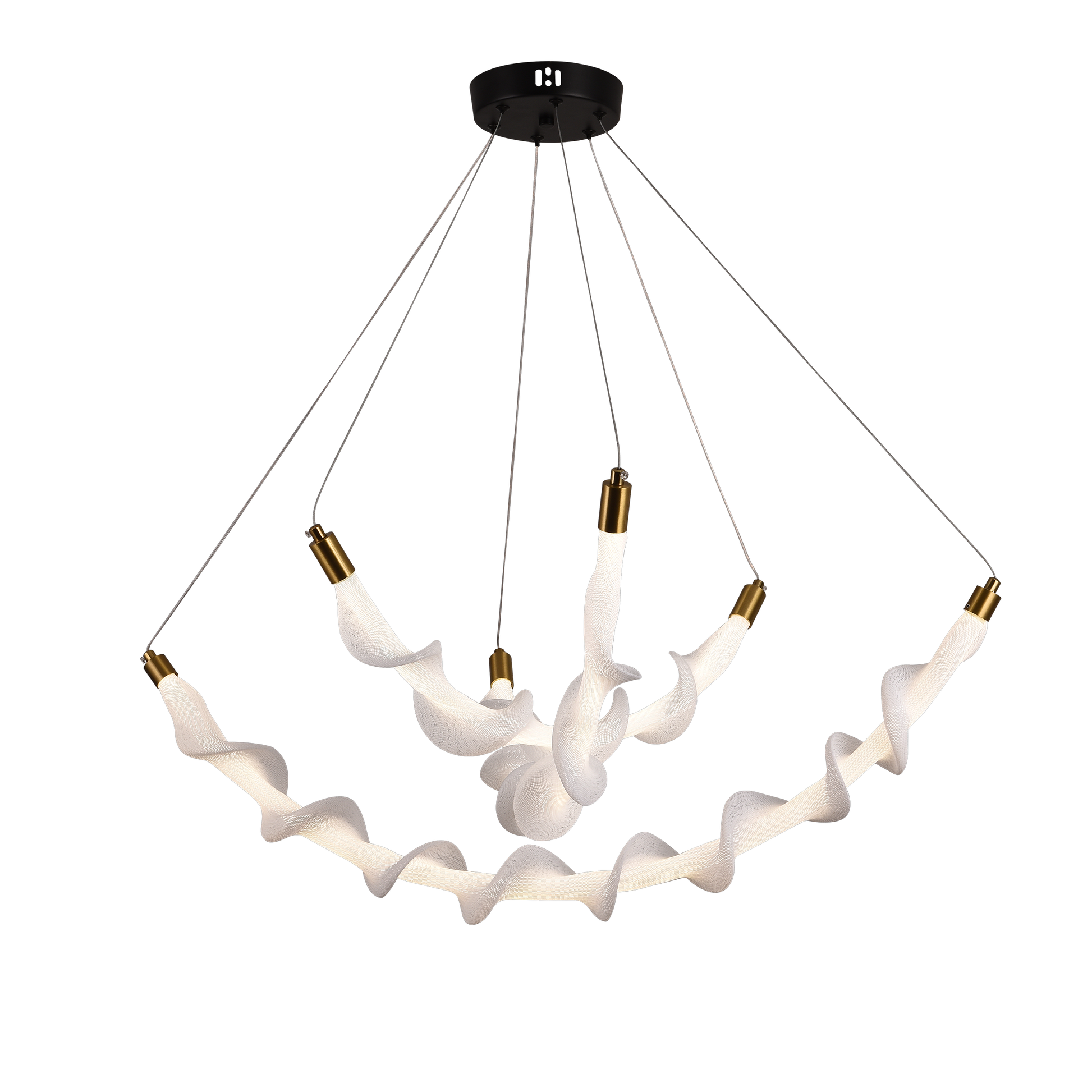 Suspended Acrylic LED Chandelier UNDA Crown, 28W, Warm/Neutral/Cold Light 3000/4000/6000K, White, Adjustable Height, Metal and Acrylic Modern Chandeliers Default Title Alessandro Design