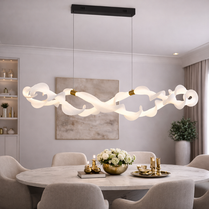 Suspended Acrylic LED Chandelier UNDA Infinity, 36W, Warm/Neutral/Cold Light 3000/4000/6000K, Golden White, Adjustable Height Modern Chandeliers Default Title Alessandro Design