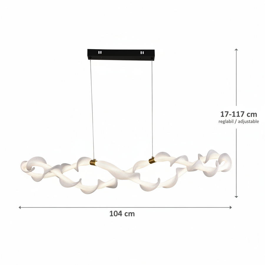 Suspended Acrylic LED Chandelier UNDA Infinity, 36W, Warm/Neutral/Cold Light 3000/4000/6000K, Golden White, Adjustable Height Modern Chandeliers Default Title Alessandro Design