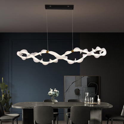Suspended Acrylic LED Chandelier UNDA Infinity, 36W, Warm/Neutral/Cold Light 3000/4000/6000K, Golden White, Adjustable Height Modern Chandeliers Default Title Alessandro Design