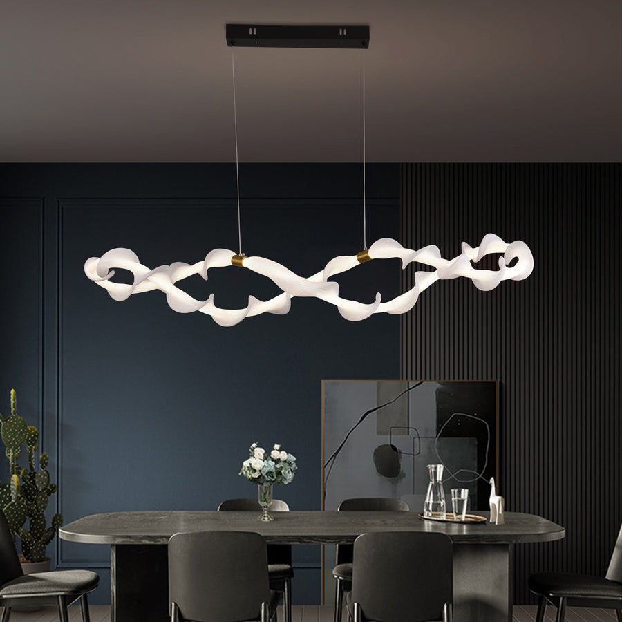 Suspended Acrylic LED Chandelier UNDA Infinity, 36W, Warm/Neutral/Cold Light 3000/4000/6000K, Golden White, Adjustable Height Modern Chandeliers Default Title Alessandro Design