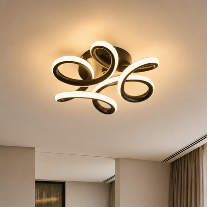 VERTEX HELIX LED chandelier, 65W, Cold/Warm/Neutral light, Black