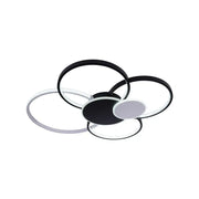 LED Chandelier with Remote Control, KILLIAN, 74W, 6 Circles, Cold/Warm/Neutral Light 3000K/4000K/6000K, Dimmable, Black and White, Metal and Acrylic LED Chandeliers with Remote Control Default Title Alessandro Design