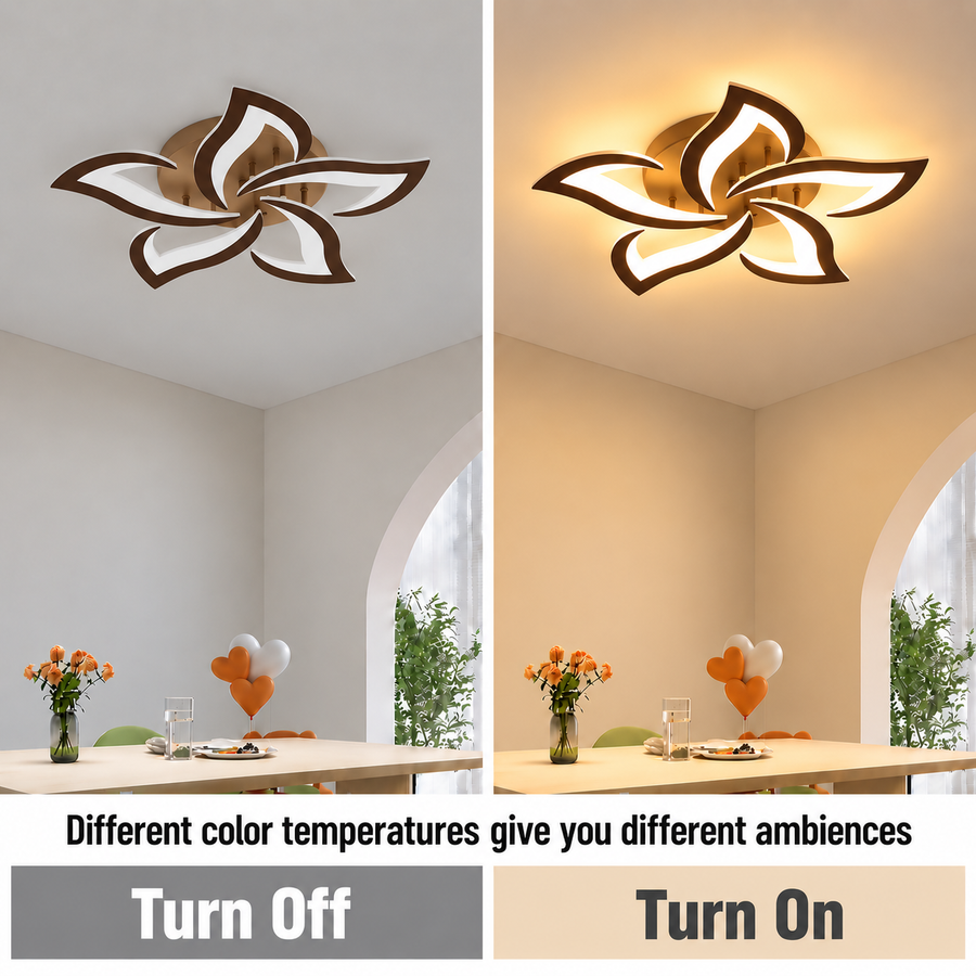 LED Chandelier with Remote Control LT660/5BK, 5 Elements, 54W, Light 3000/4000/6000K, Black, Adjustable Height