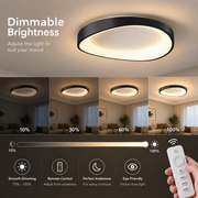 LED Chandelier with Remote Control, PL103/520BK, 29W, Diameter 50cm, Warm/Cold/Neutral Light, Black