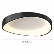 LED Ceiling Light with Remote Control, PL103/520BK, 29W, Diameter 50cm, Warm/Cool/Neutral Light, Black LED Chandeliers with Remote Control Default Title Alessandro Design