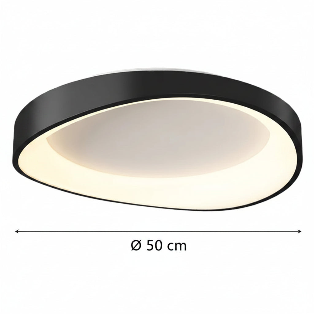 LED Ceiling Light with Remote Control, PL103/520BK, 29W, Diameter 50cm, Warm/Cool/Neutral Light, Black LED Chandeliers with Remote Control Default Title Alessandro Design