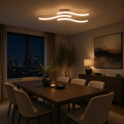 LED chandelier with remote control ANADYR 29W, 3 Elements, Cold/Warm/Neutral light, Dimmable, White