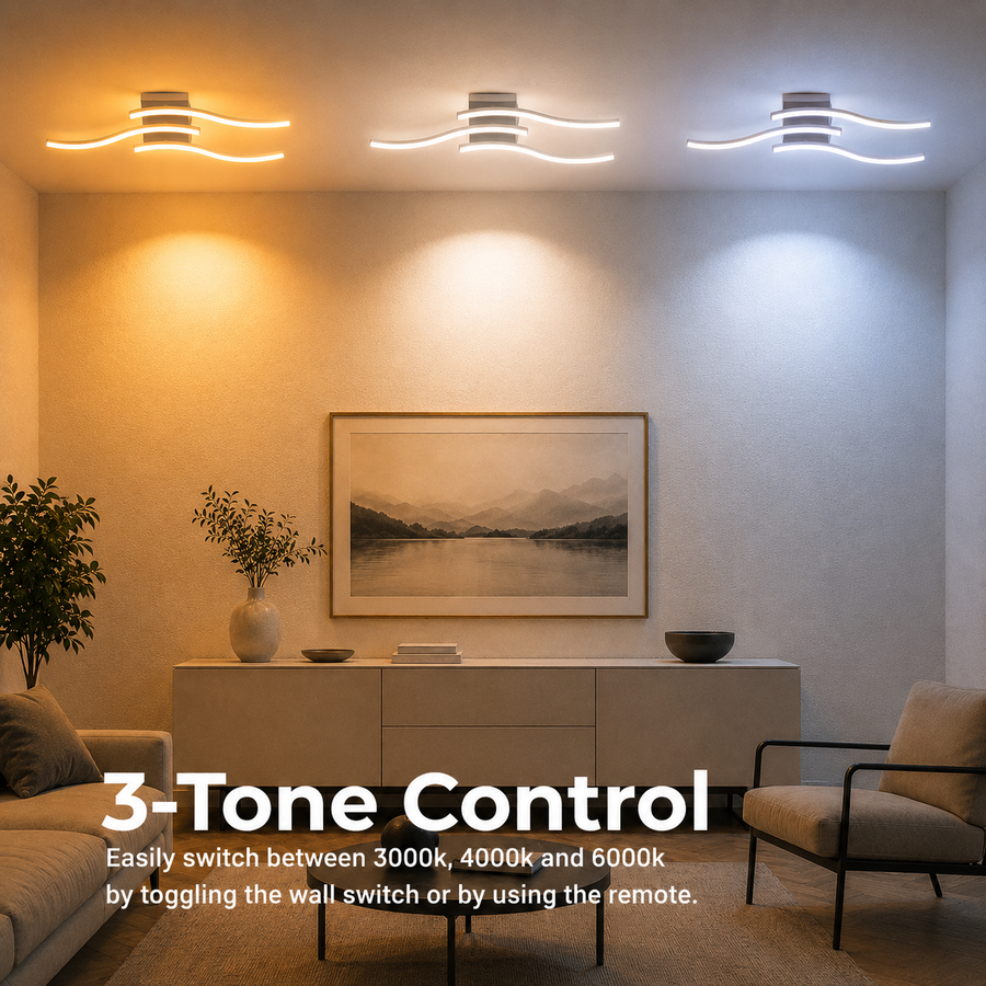 LED chandelier with remote control ANADYR 29W, 3 Elements, Cold/Warm/Neutral light, Dimmable, White