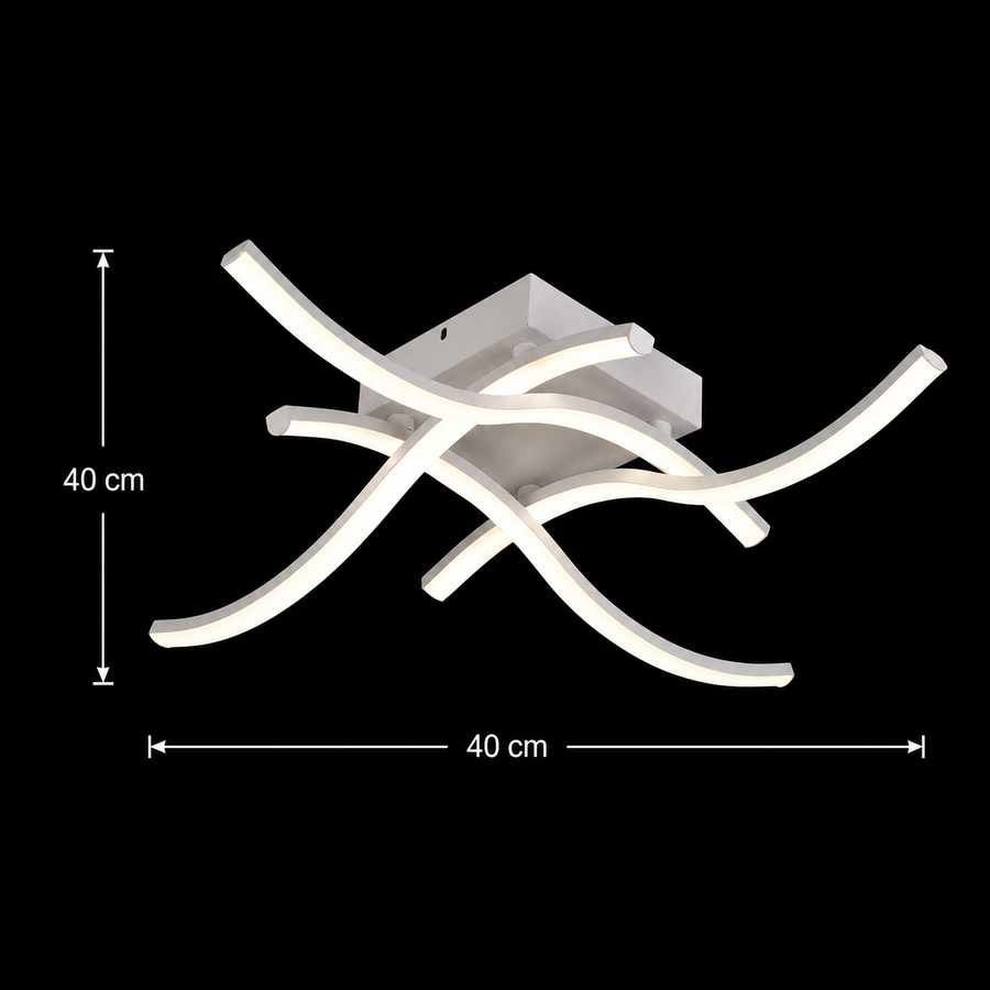 LED chandelier with remote control ANADYR 40W, 4 Elements, Cold/Warm/Neutral light, Dimmable, White