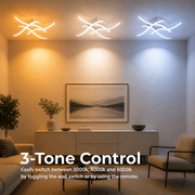 LED chandelier with remote control ANADYR 40W, 4 Elements, Cold/Warm/Neutral light, Dimmable, White