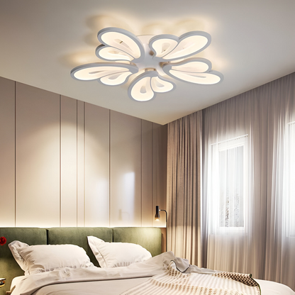 LED Chandelier with remote control BLOSSOM 95W, 5 Petals, Cold/Warm/Neutral light 3000K/4000K/6000K, Dimmable, White, Metal and Acrylic LED Chandeliers with Remote Control Default Title Alessandro Design