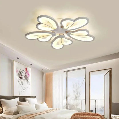 LED Chandelier with remote control BLOSSOM 95W, 5 Petals, Cold/Warm/Neutral light 3000K/4000K/6000K, Dimmable, White, Metal and Acrylic LED Chandeliers with Remote Control Default Title Alessandro Design