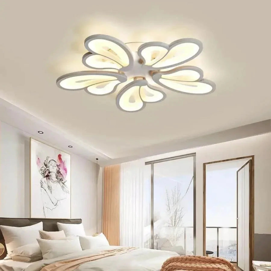 LED Chandelier with remote control BLOSSOM 95W, 5 Petals, Cold/Warm/Neutral light 3000K/4000K/6000K, Dimmable, White, Metal and Acrylic LED Chandeliers with Remote Control Default Title Alessandro Design