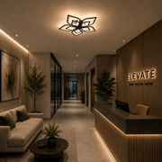 LED chandelier with remote control DALIA 96W, 5 Petals, Cold/Warm/Neutral light, Dimmable, Black