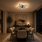 LED chandelier with remote control DALIA 96W, 5 Petals, Cold/Warm/Neutral light, Dimmable, Black