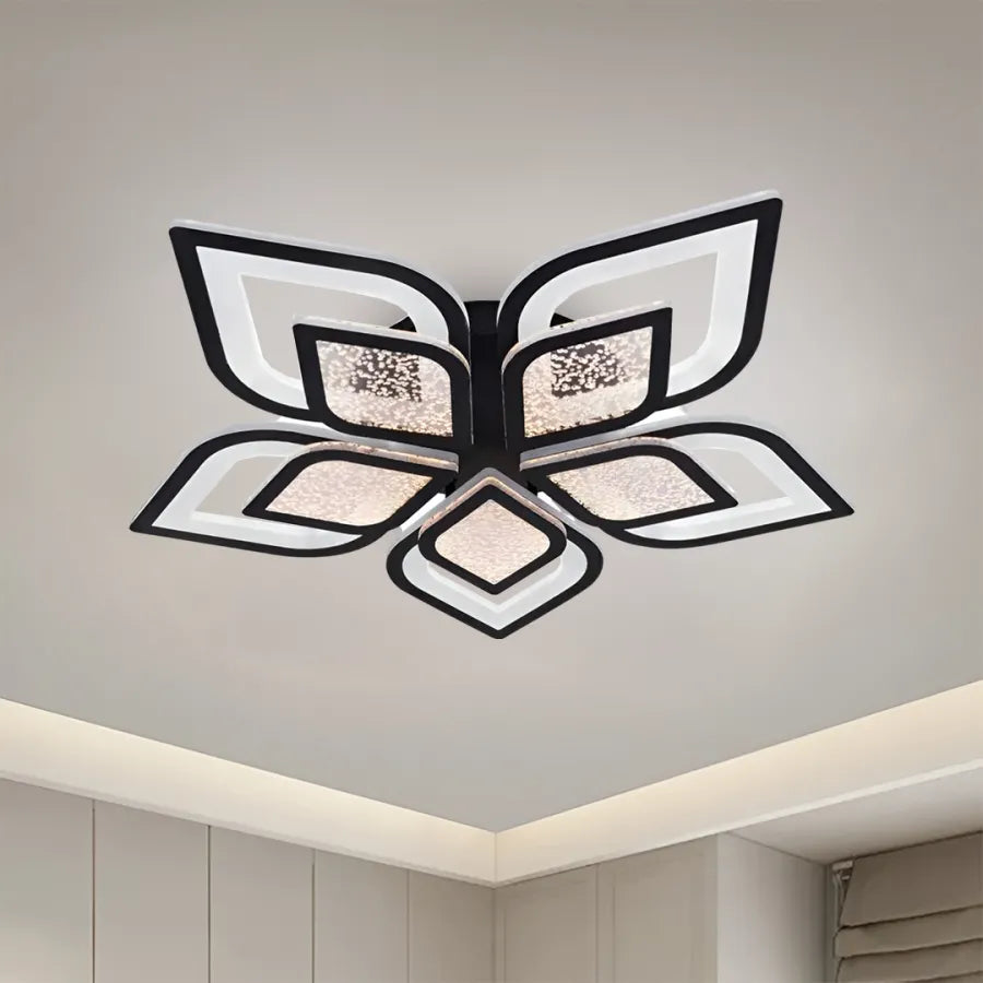 LED Chandelier with remote control DALIA 96W, 5 Petals, Cold/Warm/Neutral light, Dimmable, Black LED Chandeliers with Remote Control Default Title Alessandro Design