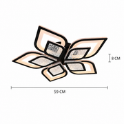 LED chandelier with remote control DALIA 96W, 5 Petals, Cold/Warm/Neutral light, Dimmable, Black
