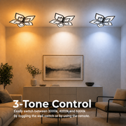 LED chandelier with remote control DALIA 96W, 5 Petals, Cold/Warm/Neutral light, Dimmable, Black