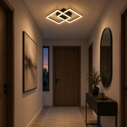 LED chandelier with remote control GEO 29W, 2 Squares, Cold/Warm/Neutral light, Dimmable, Metal and Acrylic, Black