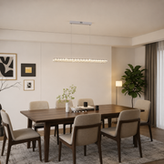 KANGNING Remote Control LED Chandelier, 3000K/4000K/6000K, 120W, Metal and Acrylic, White