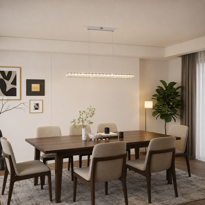 KANGNING Remote Control LED Chandelier, 3000K/4000K/6000K, 120W, Metal and Acrylic, White