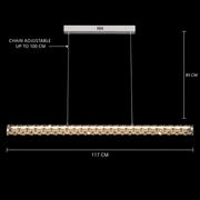 KANGNING Remote Control LED Chandelier, 3000K/4000K/6000K, 120W, Metal and Acrylic, White