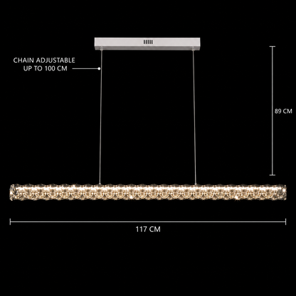KANGNING Remote Control LED Chandelier, 3000K/4000K/6000K, 120W, Metal and Acrylic, White