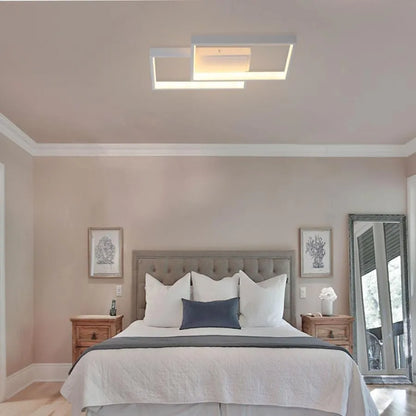 LED chandelier with remote control LANDYN 37W, 2 Squares, Cold/Warm/Neutral light, Dimmable, White LED chandelier with remote control Default Title Alessandro Design