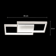 LED chandelier with remote control LANDYN 37W, 2 Squares, Cold/Warm/Neutral light, Dimmable, White