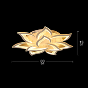 LED chandelier with remote control LOTUS 91W, 9 Petals, Cold/Warm/Neutral light, Dimmable, White