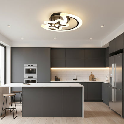 LED chandelier with remote control MOON AND STAR 59W, 2 Elements, Cold/Warm/Neutral light, Dimmable, Black LED chandeliers with remote control Default Title Alessandro Design