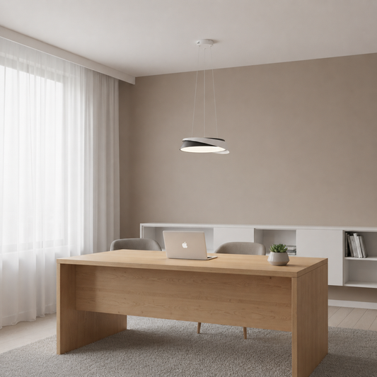 Lustra LED cu telecomanda SCHECTE, 3000K/4000K/6000K, 96W, Metal și Plastic, Alba+Neagra